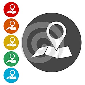 Pin map icon, Map pointer vector icon