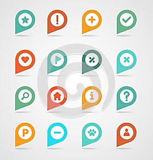 Pin map icon set. Map pointer. Map markers