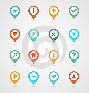 Pin map icon set. Map pointer. Map markers