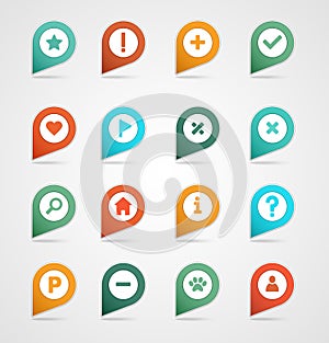 Pin map icon set. Map pointer. Map markers