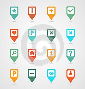 Pin map icon set. Map pointer. Map markers