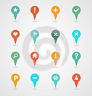 Pin map icon set. Map pointer. Map markers