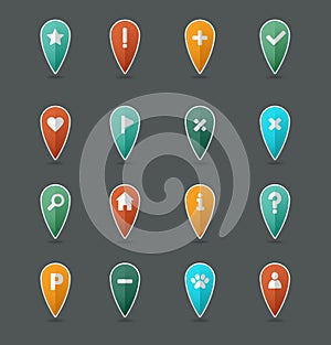 Pin map icon set. Map pointer. Map markers