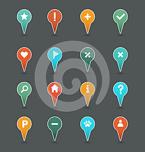 Pin map icon set. Map pointer. Map markers