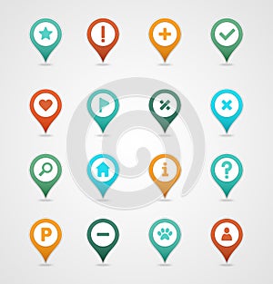 Pin map icon set. Map pointer. Map markers