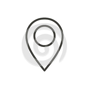 Pin map icon vector. Line location symbol.