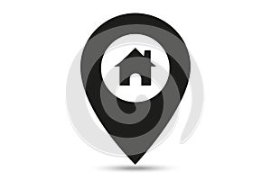 Pin Map icon vector on white