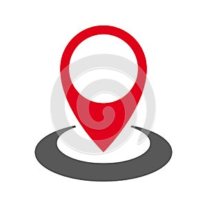 Pin map marker pointer icon, GPS location flat symbol - vector