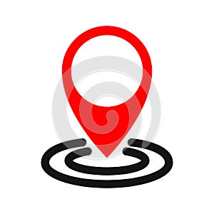 Pin map marker pointer icon, GPS location flat symbol - vector