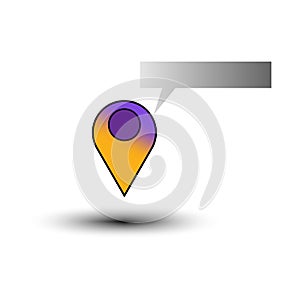 Pin map message. Mark location. Vector illustration. stock image.