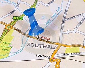 Southall on a UK Map