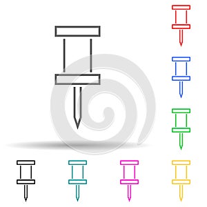 pin multi color style icon. Simple thin line, outline vector of Scientifics study icons for ui and ux, website or mobile