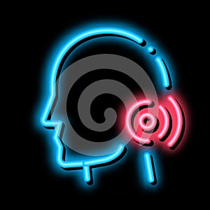 Pin Nape Pain Man Silhouette Headache neon glow icon illustration