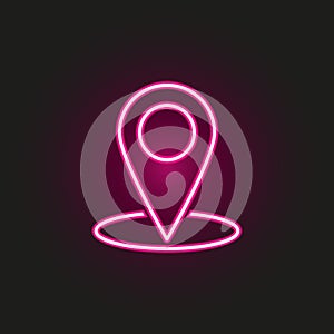 pin neon style icon. Simple thin line, outline vector of web icons for ui and ux, website or mobile application