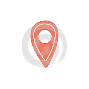 Pin point of place. Map pointer icon. GPS, geo tag marker. Location mark symbol. Pinpoint, arrow, anchor of position