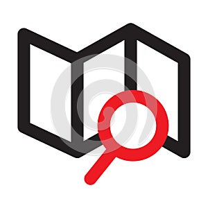 Pin pointer and Map location search GPS icon. Travel navigation concept vector illustration