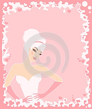 Pin-up girl in retro style.