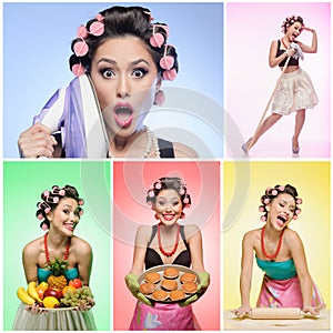 Pin-up housewife collage