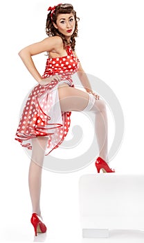 Pin-up woman posing,