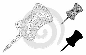 Pin Vector Mesh Network Model and Triangle Mosaic Icon