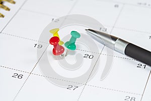 Pin on White Calendar Closeup