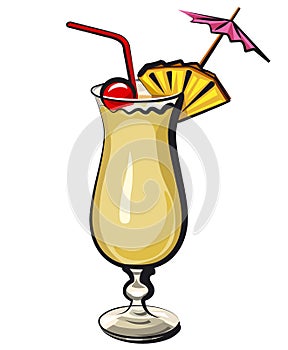 Pina colada cocktail