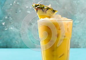 Pina colada cocktail on Glay background photo