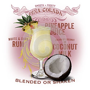 Pina Colada Cocktail New Orleans French Quarter Bourbon Street Louisiana