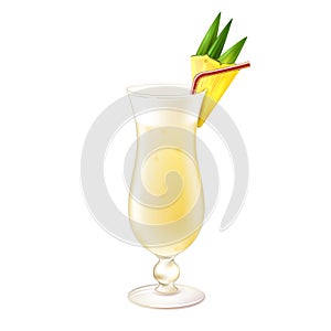 Pina colada cocktail realistic