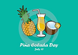 Pina Colada Day vector photo