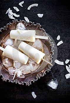 Pina colada popsicles