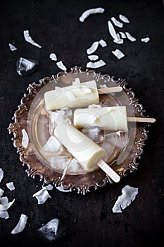 Pina colada popsicles