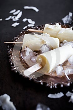 Pina colada popsicles