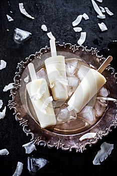 Pina colada popsicles