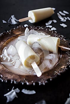 Pina colada popsicles