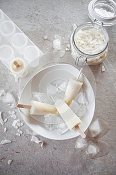 Pina colada popsicles