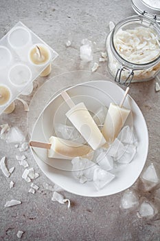 Pina colada popsicles