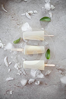 Pina colada popsicles