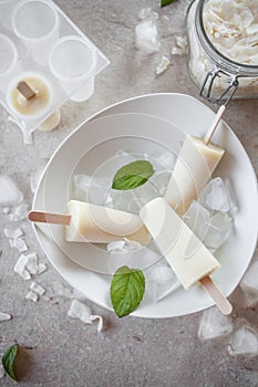 Pina colada popsicles