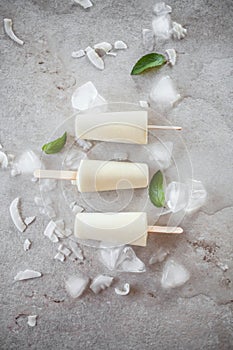 Pina colada popsicles