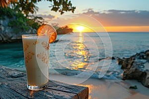 Pina Colada at a seaside resort in the Caribbean