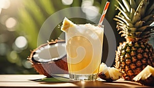 Pinacolada drink close up