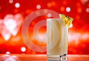 Pinacolada pina colada cocktail glitter red golden backdrop