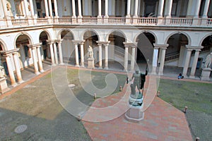 PINACOTECA OF BRERA IN THE DOWNTOWN OF MILAN CITY IN ITALY