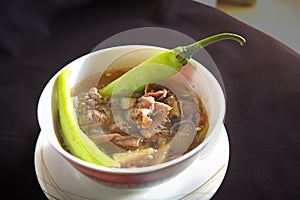 pinapaitan (beef innards soup)