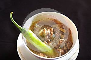 pinapaitan (beef innards soup)