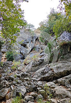 Pinara ruins of an ancient city near Fethiye, Mugla, TÃ¼rkiye. photo