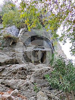 Pinara ruins of an ancient city near Fethiye, Mugla, TÃ¼rkiye. photo