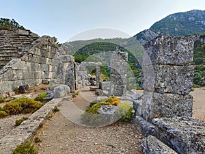 Pinara ruins of an ancient city near Fethiye, Mugla, TÃ¼rkiye. photo