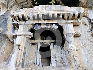 Pinara ruins of an ancient city near Fethiye, Mugla, TÃ¼rkiye. photo